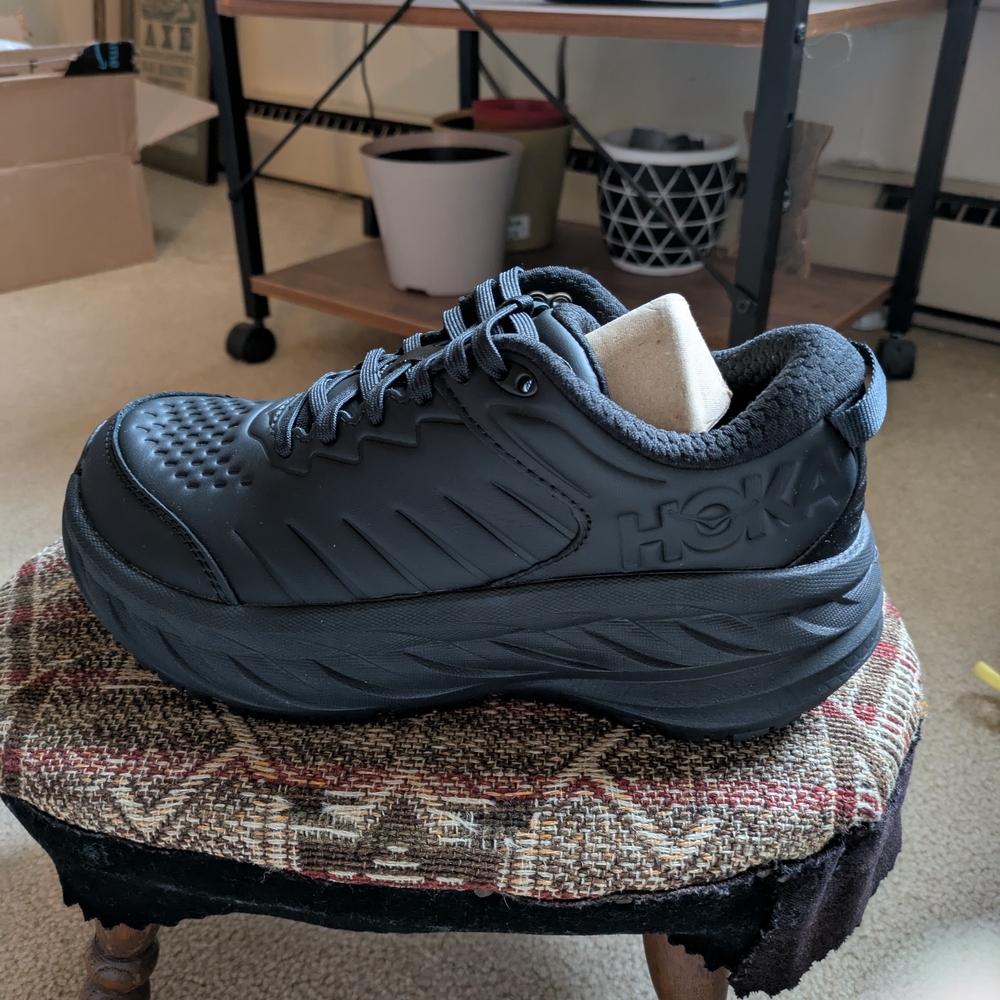 HOKA Black Slip Resistant Work Sneakers - WIDE